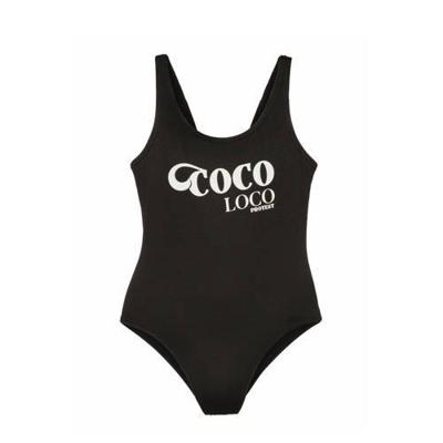 Protest badpak Itske met printopdruk zwart