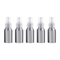 5 stuks hervulbare glas fijne mist verstuivers aluminium fles 50ml (transparant)