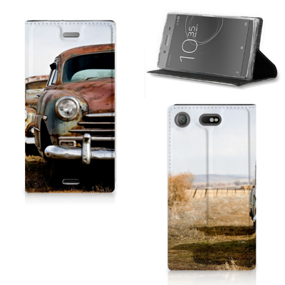 Sony Xperia XZ1 Compact Stand Case Vintage Auto Sony Xperia XZ1 Compact Stand Case Vintage Auto