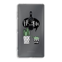 Hey you cactus: Sony Xperia XZ2 Transparant Hoesje