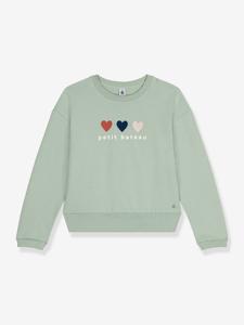 Meisjessweater met hartjes PETIT BATEAU groen