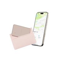 SATECHI FindAll Wallet-kaarthouder met Find My, tracker, locatiebepaling – voor portemonnees, met afscheidingsalarm, geluidssignaal en draadloos opladen, compatibel met iPhone, iPad, Mac – Desert Rose