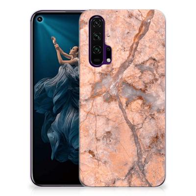 Honor 20 Pro TPU Siliconen Hoesje Marmer Oranje Honor 20 Pro TPU Siliconen Hoesje Marmer Oranje