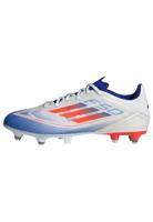 adidas F50 League voetbalschoenen voor dames en heren, zachte grondschoenen, Ftwr White Solar Rood Lucide Blauw, 42 2/3 EU