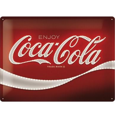 Coca-Cola Logo Red Lights Metalen Bord - 30 x 40 cm