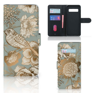 Hoesje voor Samsung Galaxy S10 Vintage Bird Flowers