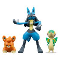 Pokémon Battle Figure Set 3-Pack Snivy, Pawmi, Lucario 5 cm