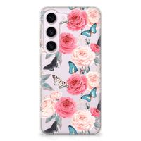 Samsung Galaxy S23 TPU Case Butterfly Roses - thumbnail