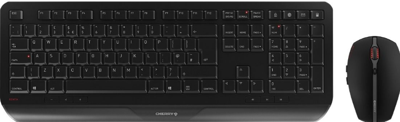 CHERRY Desktop GENTIX [EU/US] WL black US-Englisch mit EURO Symbol toetsenbord RF Draadloos Zwart