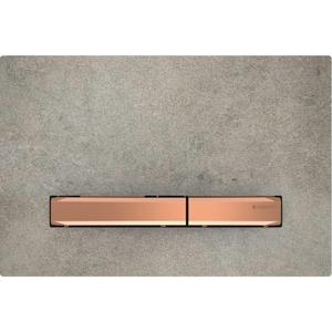 Geberit Sigma50 bedieningplaat, 2-toets spoeling frontbediening voor toilet 24.6x16.4cm rood goud / betonlook 115670JV2