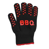 Elite BBQ handschoenen - hittebestendig tot 250 graden - zwart/rood - katoen - ovenwanten   -