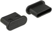 DeLOCK 64014 USB type C zwart, 10 stuks veiligheidsdeksels voor stopcontacten (USB type C, zwart, polyethyleen (PE), 6,5 mm, 9,8 mm, 4 mm)