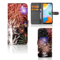 Xiaomi Redmi 10C Wallet Case met Pasjes Vuurwerk