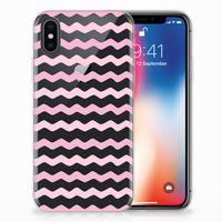 Apple iPhone X | Xs TPU bumper Waves Roze - thumbnail