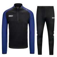 Robey - Performance Half-Zip Trainingspak - Zwart/ Blauw - thumbnail