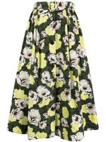 MSGM jupe Hibiscus à imprimé camouflage - Vert