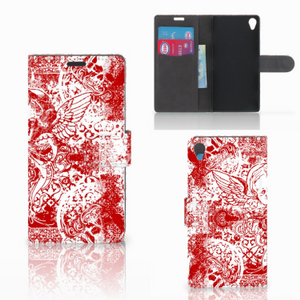 Telefoonhoesje met Naam Sony Xperia Z3 Angel Skull Rood