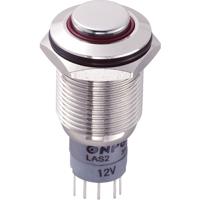 TRU COMPONENTS 701909 LAS2GQH-11E/R/12V/N/P Vandalismebestendige druktoets 250 V/AC 3 A 1x aan/(aan) Moment Rood 1 stuk(s)