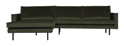 BePureHome Loungebank 'Rodeo' Links, Velvet, kleur Dark Green