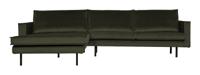 BePureHome Loungebank 'Rodeo' Links, Velvet, kleur Dark Green