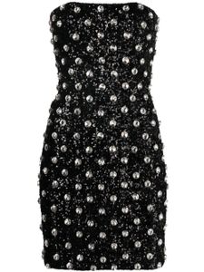 Balmain appliqué-detail bustier-style minidress - Noir