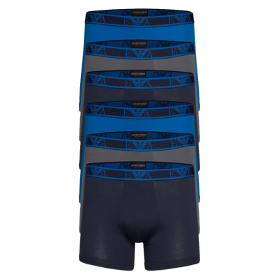 Emporio Armani 6-pack boxershorts blauw/antraciet/oltrem
