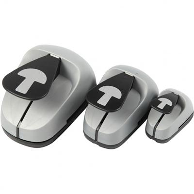 Creotime figuurponsen 25/50/75 mm champignon 3 stuks grijs