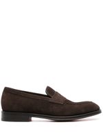 Santoni almond-toe suede loafers - Marron - thumbnail