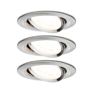 Paulmann 93465 Inbouwlamp Set van 3 stuks LED GU10 19.5 W Metaal (geborsteld)