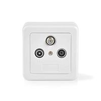 Nedis satelliet wandcontactdoos R/TV/SAT met opbouwrand en afdekplaat / wit