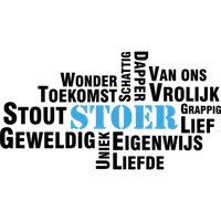 Stoer woord cloud - Muursticker