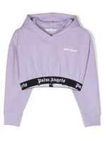 Palm Angels Kids hoodie crop à logo imprimé - Violet