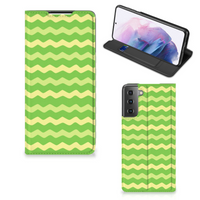 Samsung Galaxy S21 Plus Hoesje met Magneet Waves Green - thumbnail