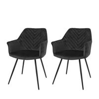 Riverdale Eetkamerstoel Lindy zwart - set van 2