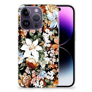 TPU Case voor Apple iPhone 14 Pro Dark Flowers