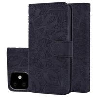 Mandala Series iPhone 11 Portemonnee Hoesje met Standaard - Zwart - thumbnail