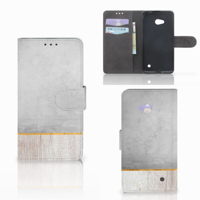 Microsoft Lumia 640 Book Style Case Wood Concrete