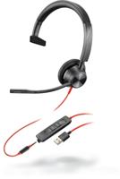 Blackwire 3315-M - USB Headset - mono - op oor - met bekabeling - USB-A, 3,5 mm-stekker - voor Microsoft Teams