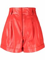 Manokhi short évasé en cuir - Rouge