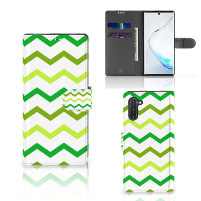 Samsung Galaxy Note 10 Telefoon Hoesje Zigzag Groen