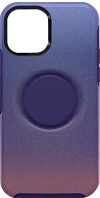OtterBox Otter + Pop Symmetry Series - Achterzijde behuizing voor mobiele telefoon - polycarbonaat, synthetisch rubber - violette schemering - voor Apple iPhone 12, 12 Pro