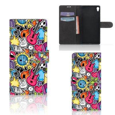 Sony Xperia XA Ultra Wallet Case met Pasjes Punk Rock