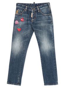 DSQUARED2 KIDS jean droit Clement à taille mi-haute - Bleu