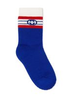 Gucci Kids chaussettes rayées à logo GG - Bleu