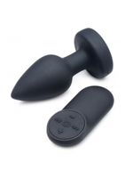 Silicone Vibrating LED Plug - Small - Black - thumbnail