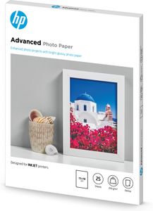 HP Advanced Photo Paper, glanzend, 25 vel, 13 x 18 cm zonder rand