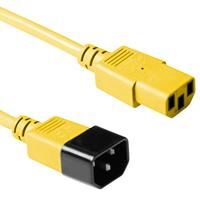 ACT Stroomkabel C13 naar C14 Verlengkabel voor Koude Apparaten PC, PDU, Netsnoer 230V, Lengte 0.6m IEC Voedingskabel Male naar Female 3 Pin Verlengsnoer - AK5116 Geel