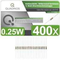 Quadrios 201711P001 201711P001 Koolfilmweerstand assortiment Axiaal bedraad 0.25 W 5 % 400 stuk(s)