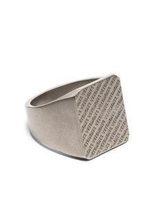 VETEMENTS bague à logo gravé - Argent