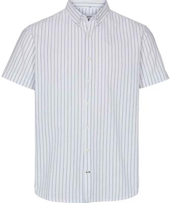 Kronstadt Heren Overhemd Wit Lichtblauw Gestreept Regular Fit